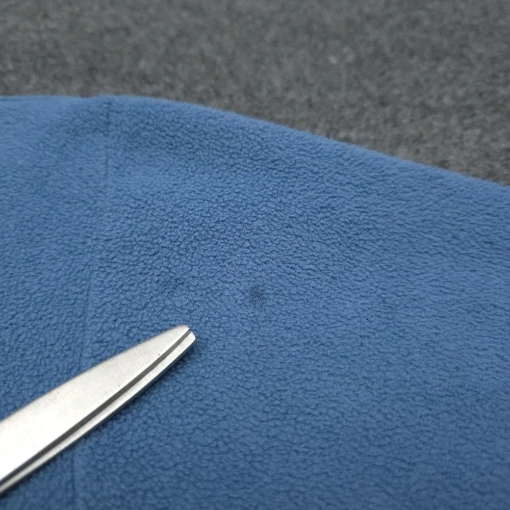 Patagonia‎ Mens Medium Blue Synchilla Fleece Sweater Outdoor Quarter Zip *Flaw*